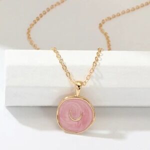 PINK Resin Horseshoe Lucky Charms Necklace